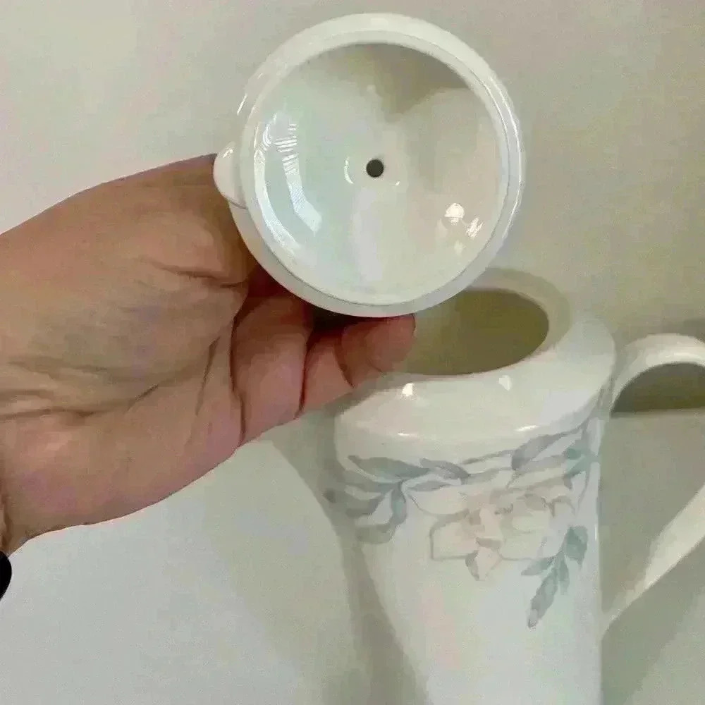 Lenox Decor Plantation Blossom Small 6 1/2” Coffee Pot Floral Pastel with Lid - Picture 4 of 12